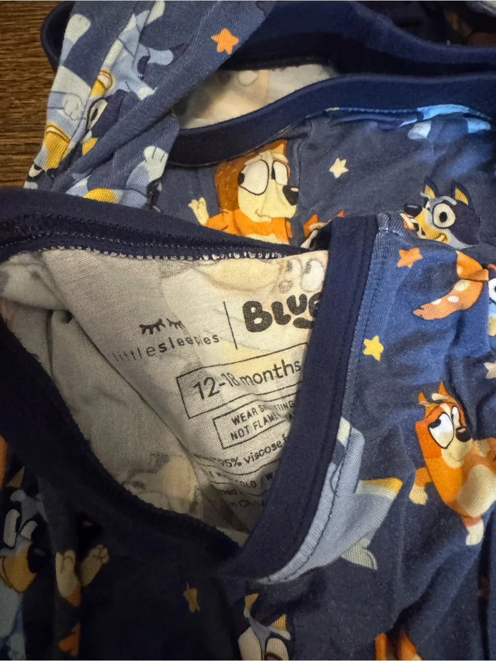 Little Sleepies Navy Blue Cartoon Dog Pajama Set